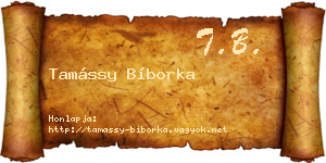 Tamássy Bíborka névjegykártya